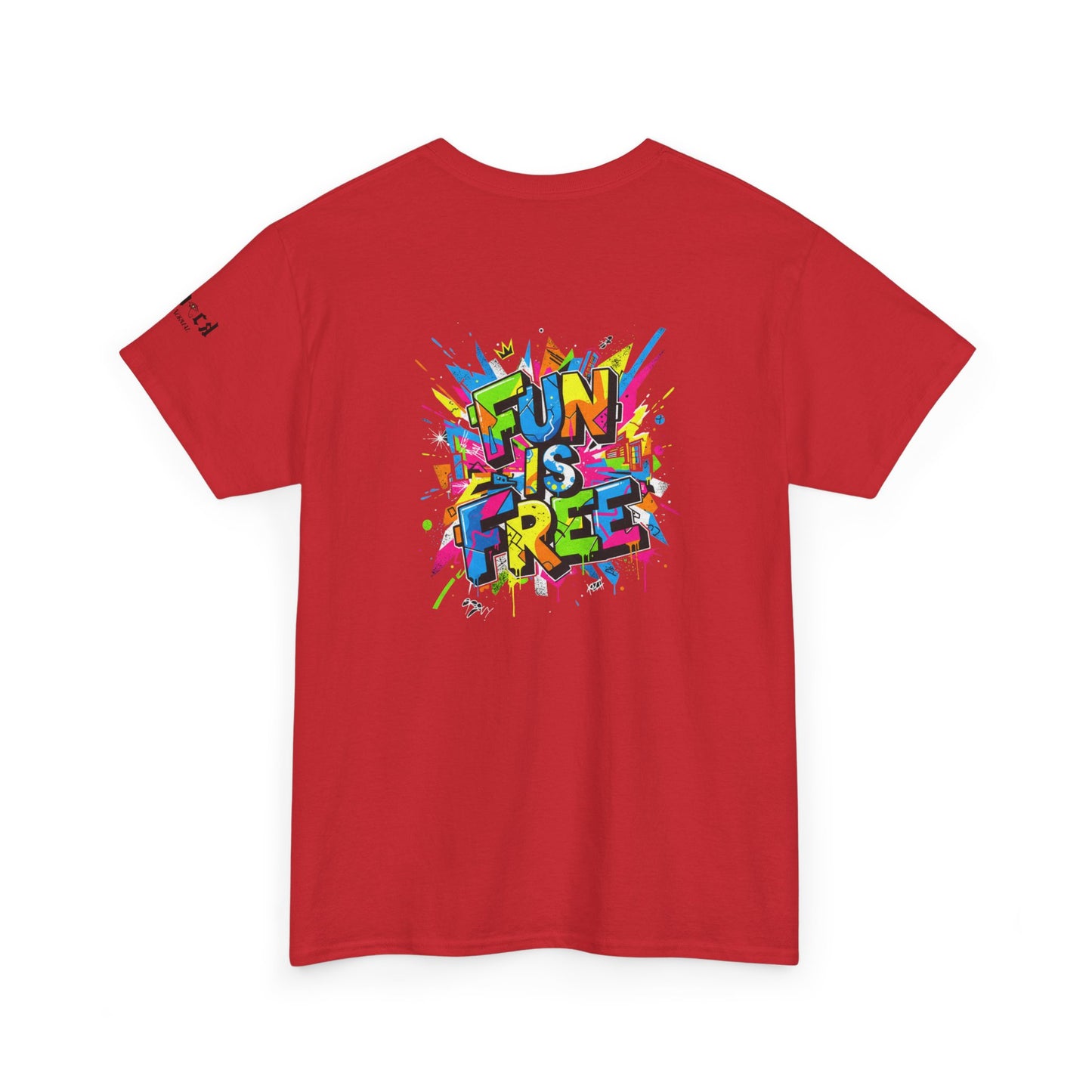 T-Shirt — "Fun Is Free" Sports Graphic Tee (Tennis & Basketball)