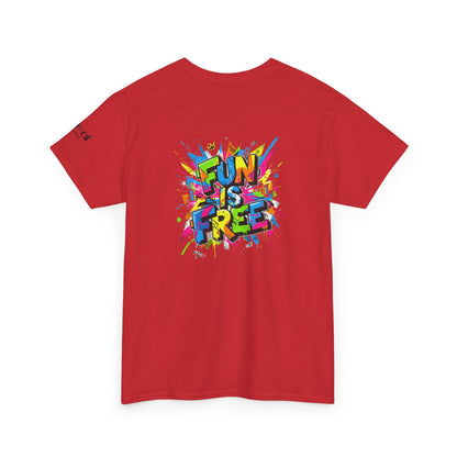 T-Shirt — "Fun Is Free" Sports Graphic Tee (Tennis & Basketball)