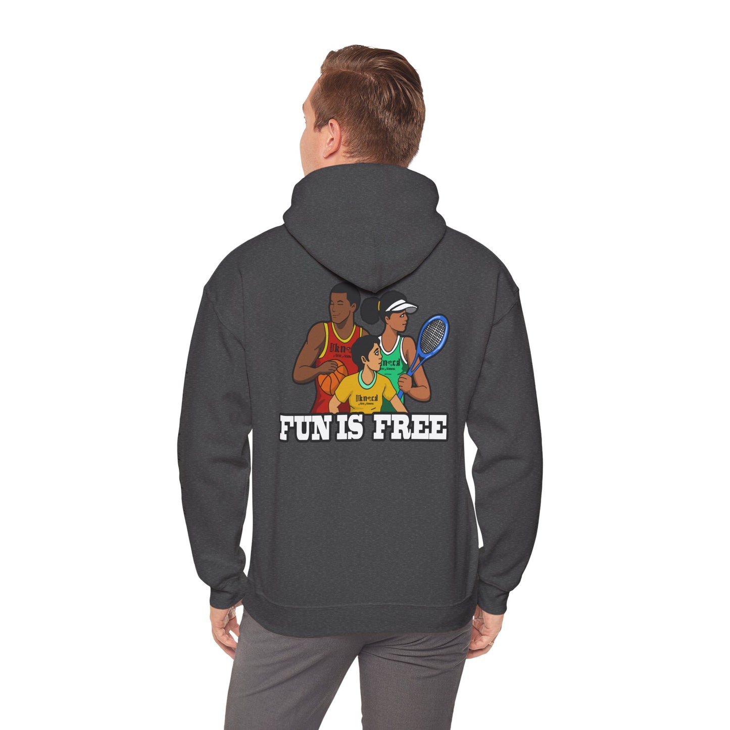 Hoodie — "Fun Is Free" Colorful Sports Graphic Pullover