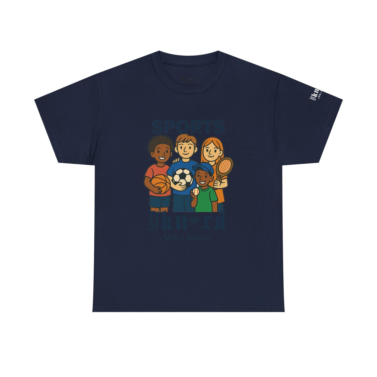 Kids Sports Team T-Shirt — 'SPORTS' Graphic with Diverse Athletes