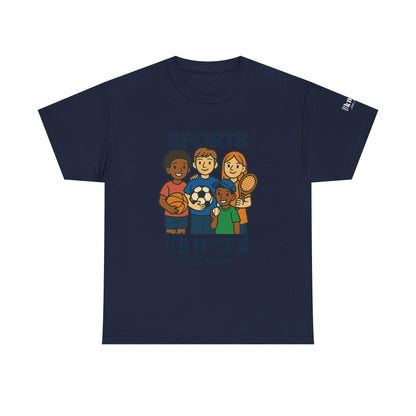 Kids Sports Team T-Shirt — 'SPORTS' Graphic with Diverse Athletes