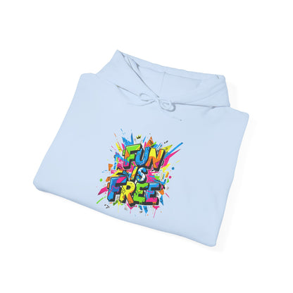 Hoodie — "Fun Is Free" Colorful Sports Graphic Pullover