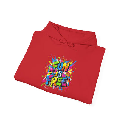 Hoodie — "Fun Is Free" Colorful Sports Graphic Pullover