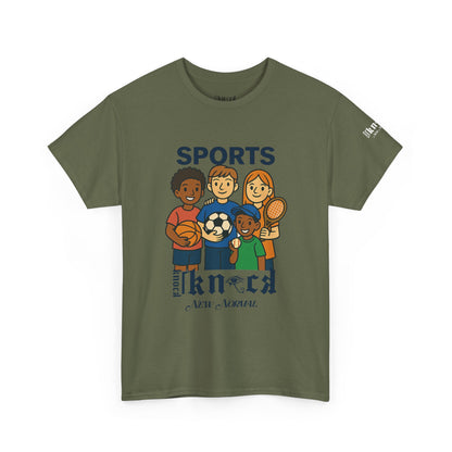 Kids Sports Team T-Shirt — 'SPORTS' Graphic with Diverse Athletes