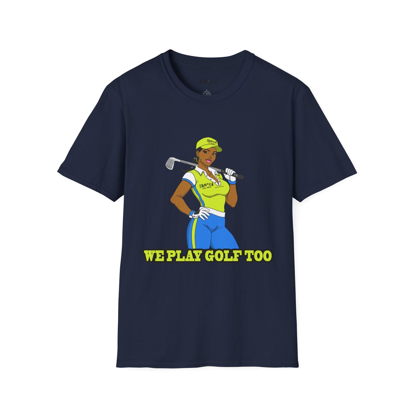 Women’s Golf T‑Shirt – Confident Female Golfer Graphic