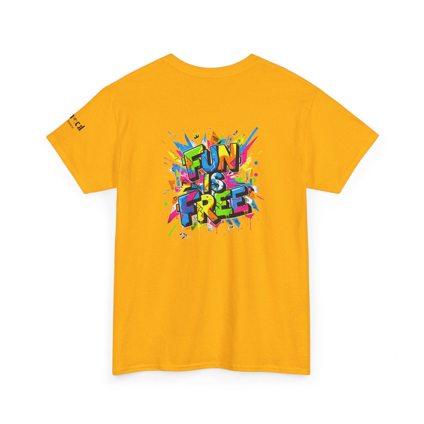 T-Shirt — "Fun Is Free" Sports Graphic Tee (Tennis & Basketball)