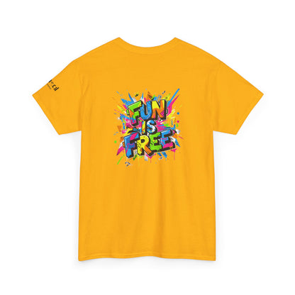 T-Shirt — "Fun Is Free" Sports Graphic Tee (Tennis & Basketball)