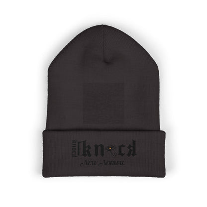 Embroidered 'Kneed New Normal' Cuffed Beanie – Gothic Streetwear Knit Hat