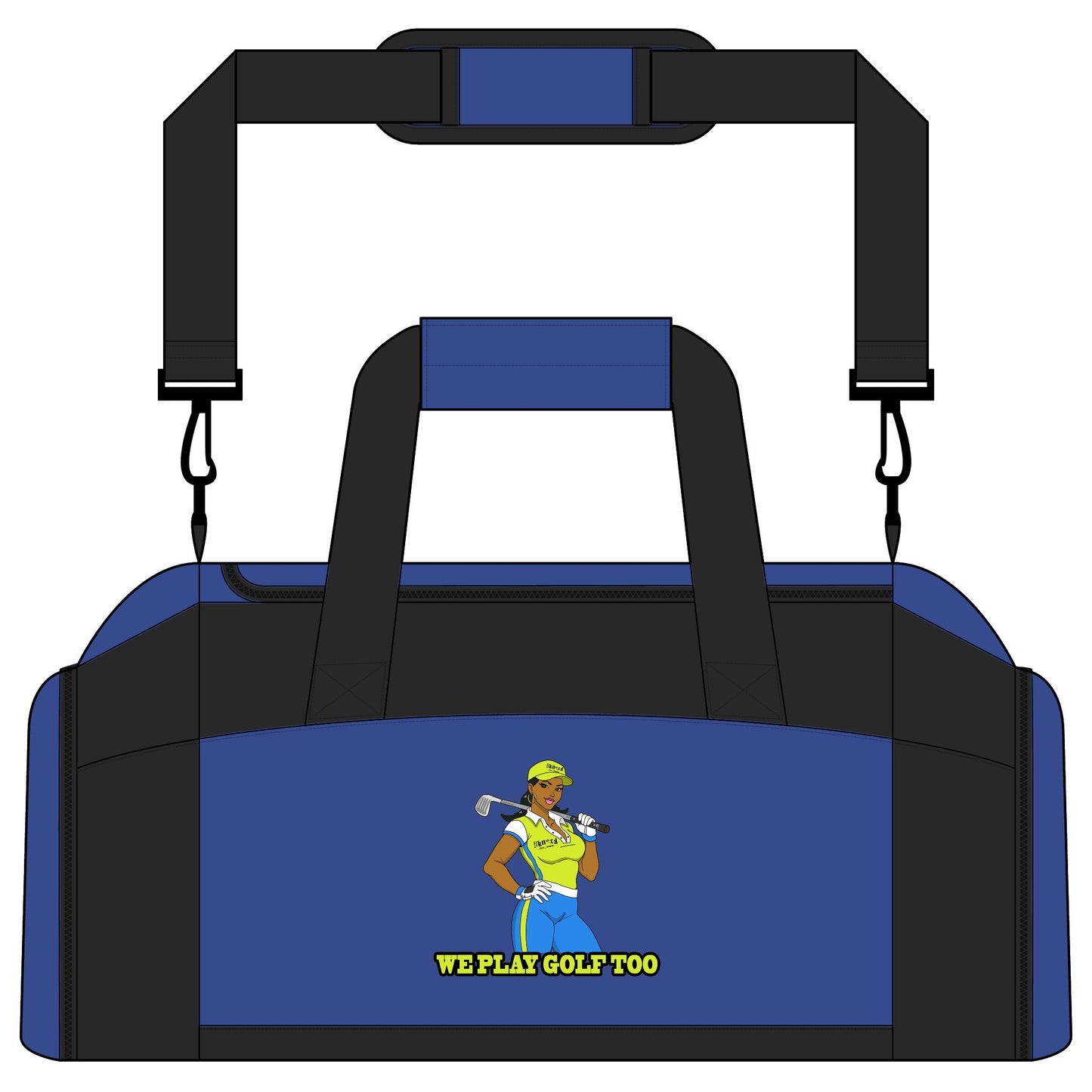 We Play Golf Too Gym Bag — Women’s Golf Duffel with 'We Play Golf Too' Design