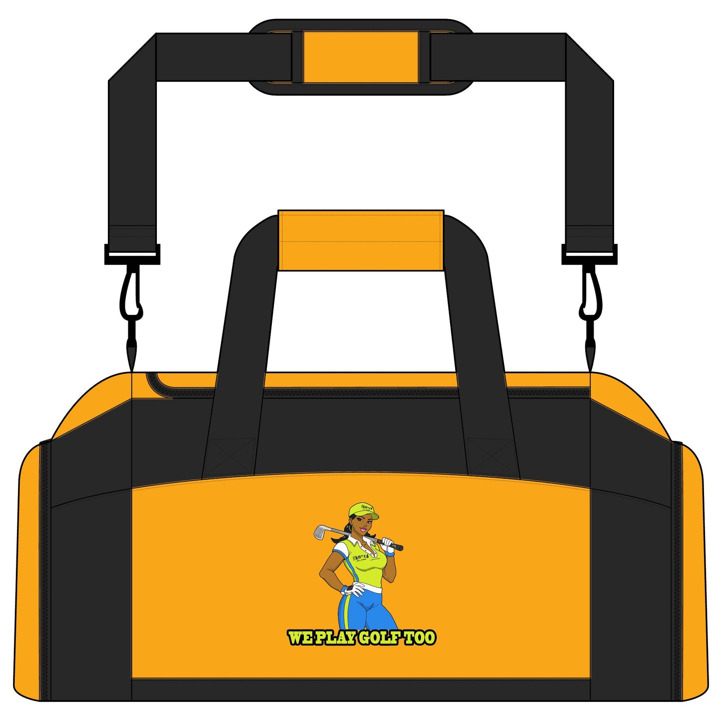 We Play Golf Too Gym Bag — Women’s Golf Duffel with 'We Play Golf Too' Design