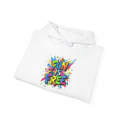 Hoodie — "Fun Is Free" Colorful Sports Graphic Pullover