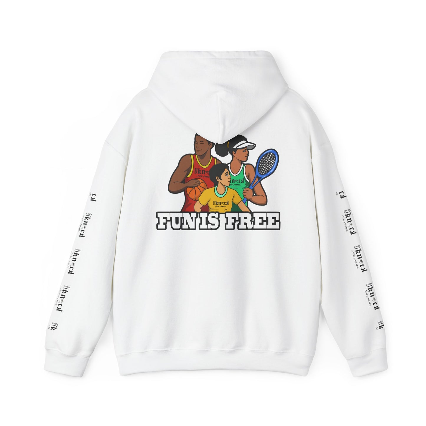 Hoodie — "Fun Is Free" Colorful Sports Graphic Pullover
