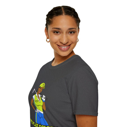 Women’s Golf T‑Shirt – Confident Female Golfer Graphic