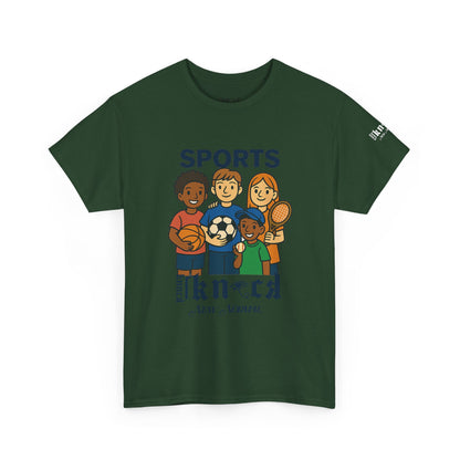 Kids Sports Team T-Shirt — 'SPORTS' Graphic with Diverse Athletes