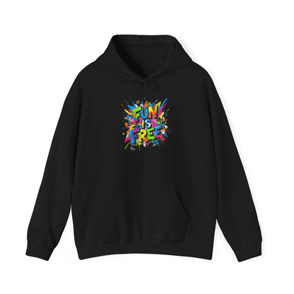 Hoodie — "Fun Is Free" Colorful Sports Graphic Pullover