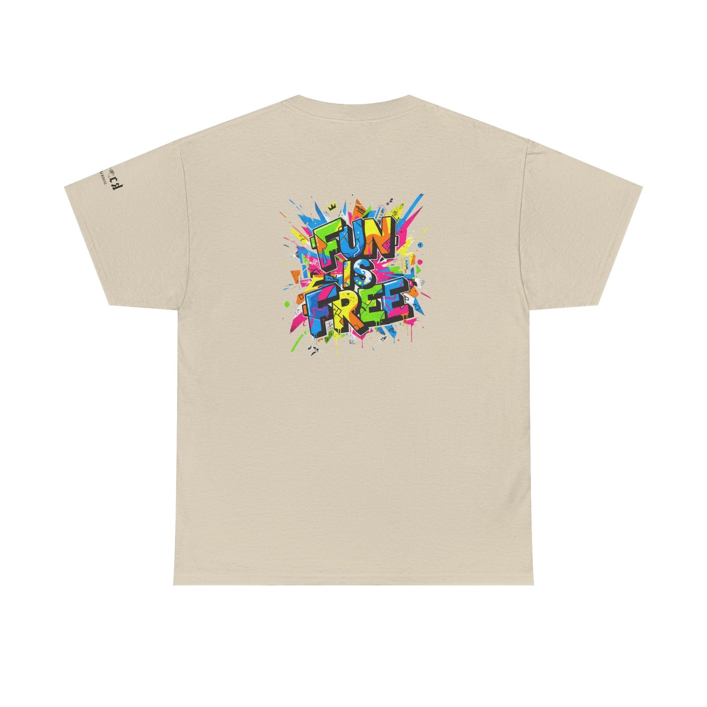 T-Shirt — "Fun Is Free" Sports Graphic Tee (Tennis & Basketball)