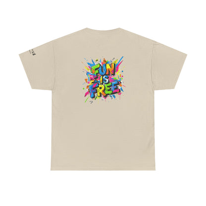 T-Shirt — "Fun Is Free" Sports Graphic Tee (Tennis & Basketball)