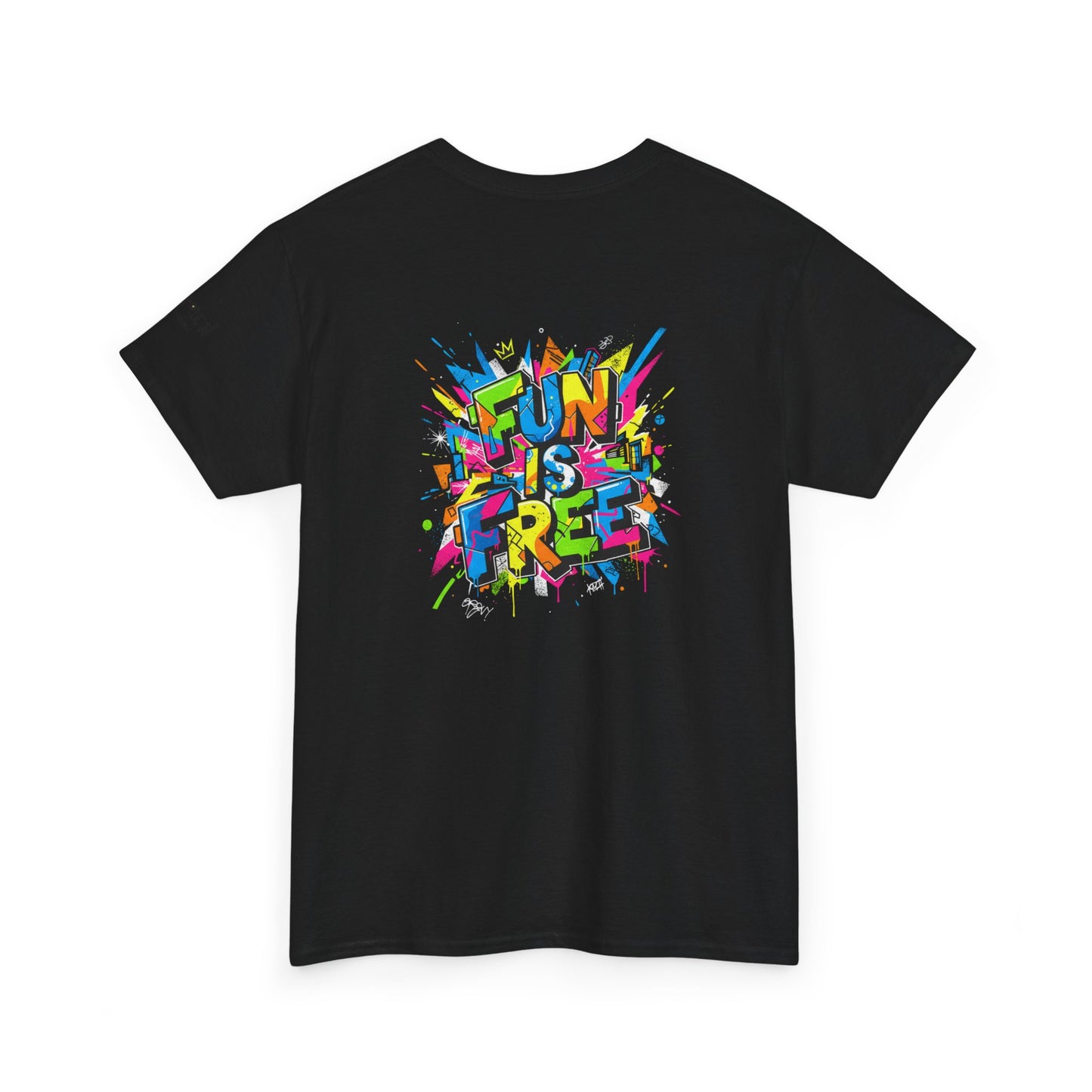 T-Shirt — "Fun Is Free" Sports Graphic Tee (Tennis & Basketball)