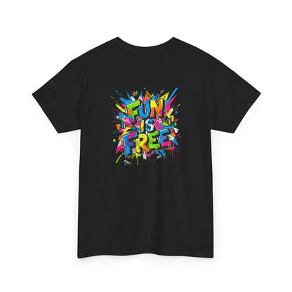 T-Shirt — "Fun Is Free" Sports Graphic Tee (Tennis & Basketball)