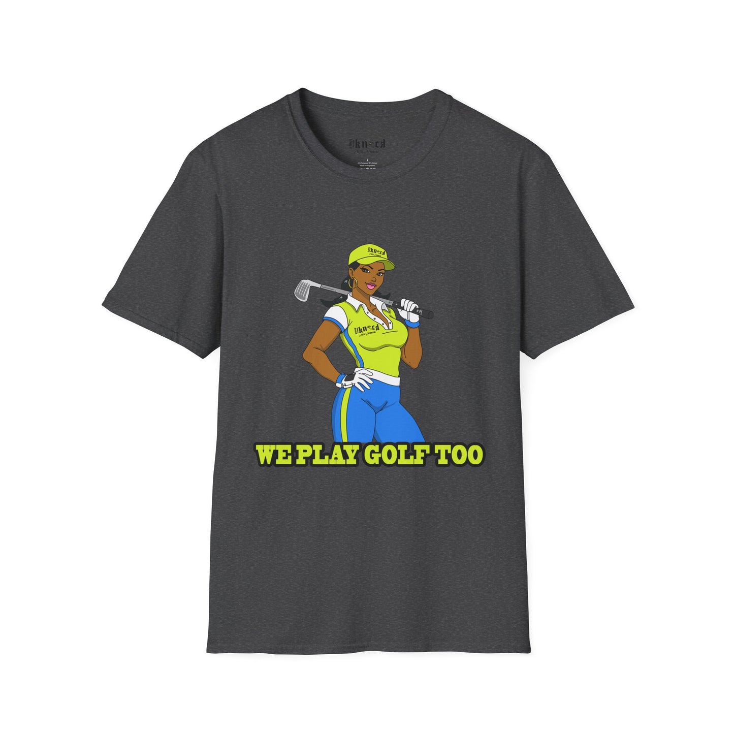 Women’s Golf T‑Shirt – Confident Female Golfer Graphic