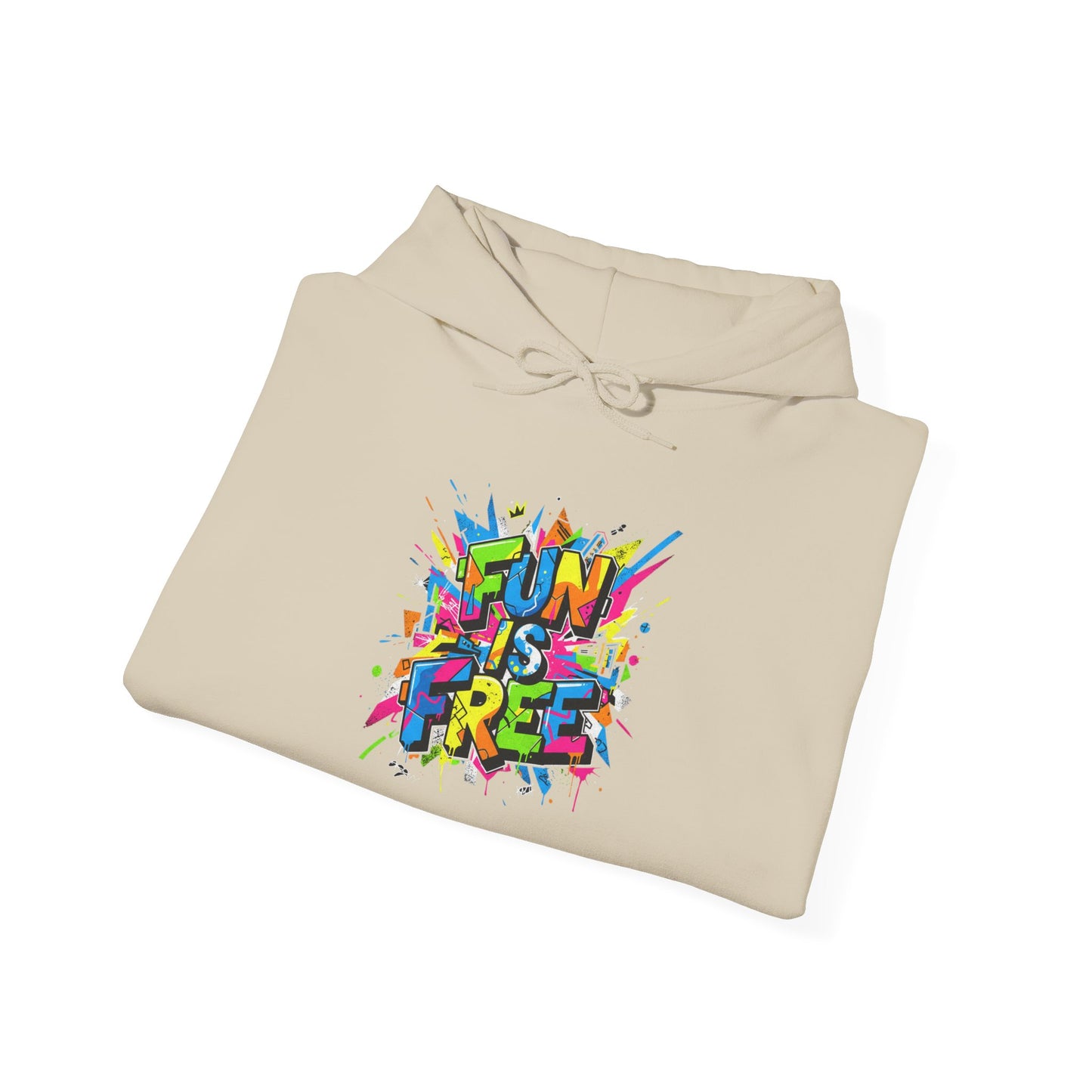 Hoodie — "Fun Is Free" Colorful Sports Graphic Pullover
