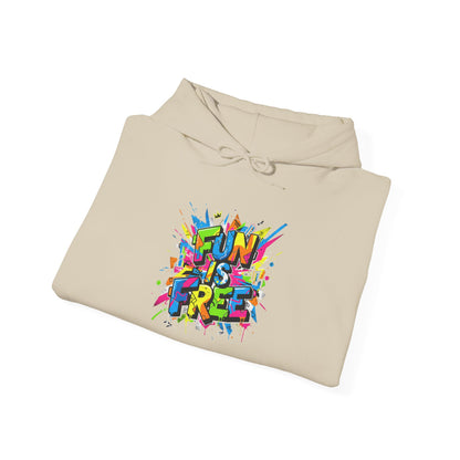 Hoodie — "Fun Is Free" Colorful Sports Graphic Pullover