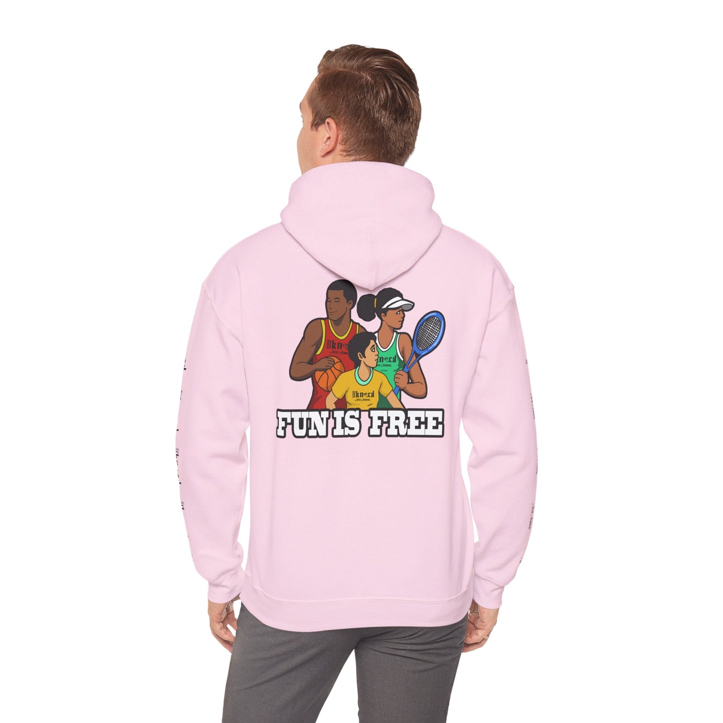 Hoodie — "Fun Is Free" Colorful Sports Graphic Pullover