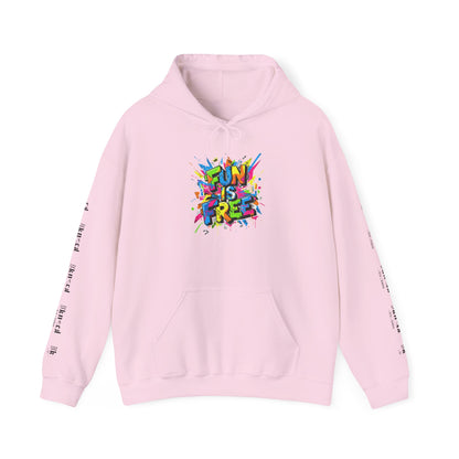 Hoodie — "Fun Is Free" Colorful Sports Graphic Pullover