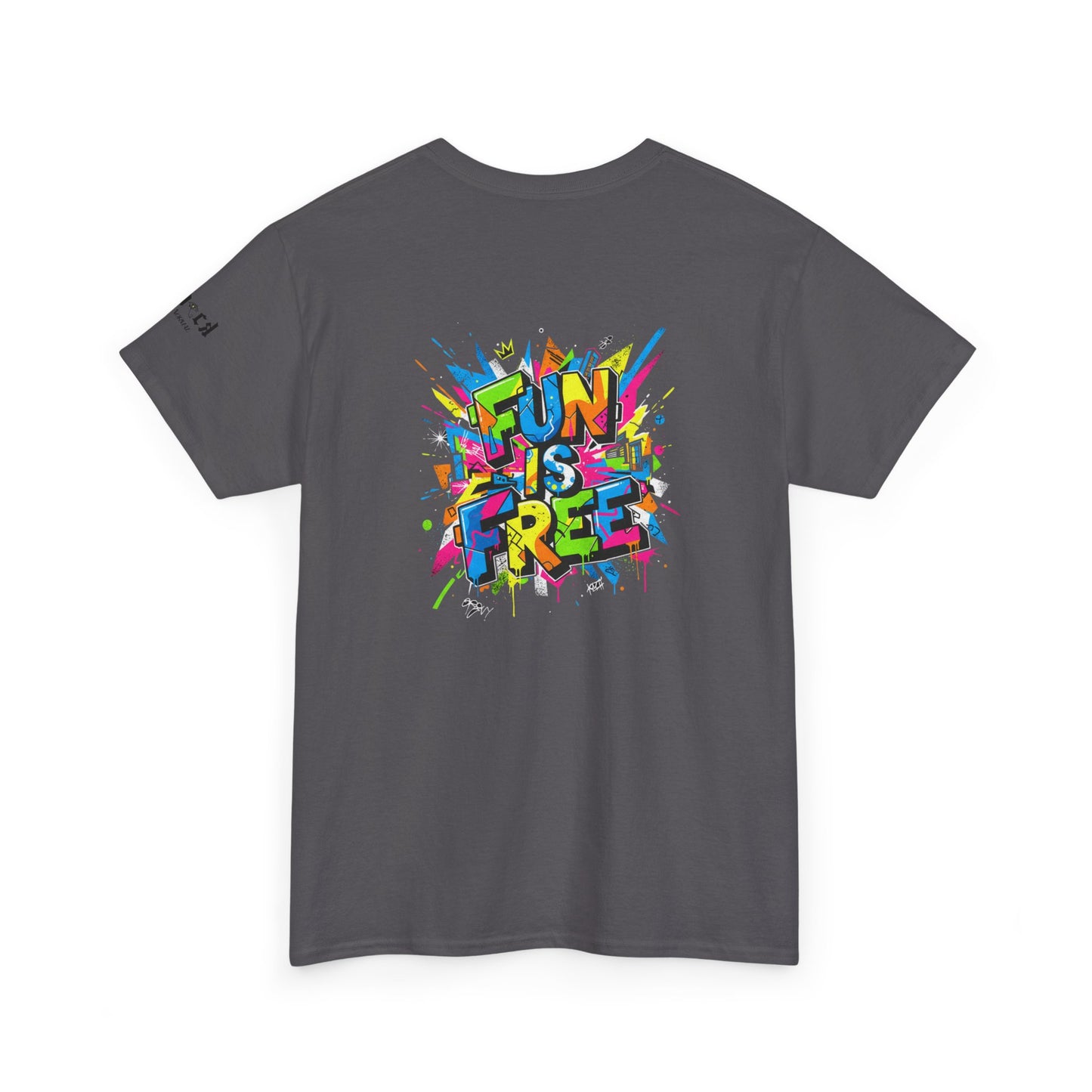 T-Shirt — "Fun Is Free" Sports Graphic Tee (Tennis & Basketball)