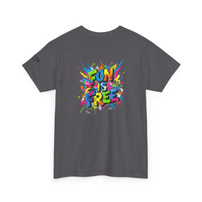 T-Shirt — "Fun Is Free" Sports Graphic Tee (Tennis & Basketball)