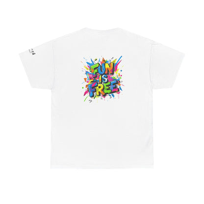 T-Shirt — "Fun Is Free" Sports Graphic Tee (Tennis & Basketball)