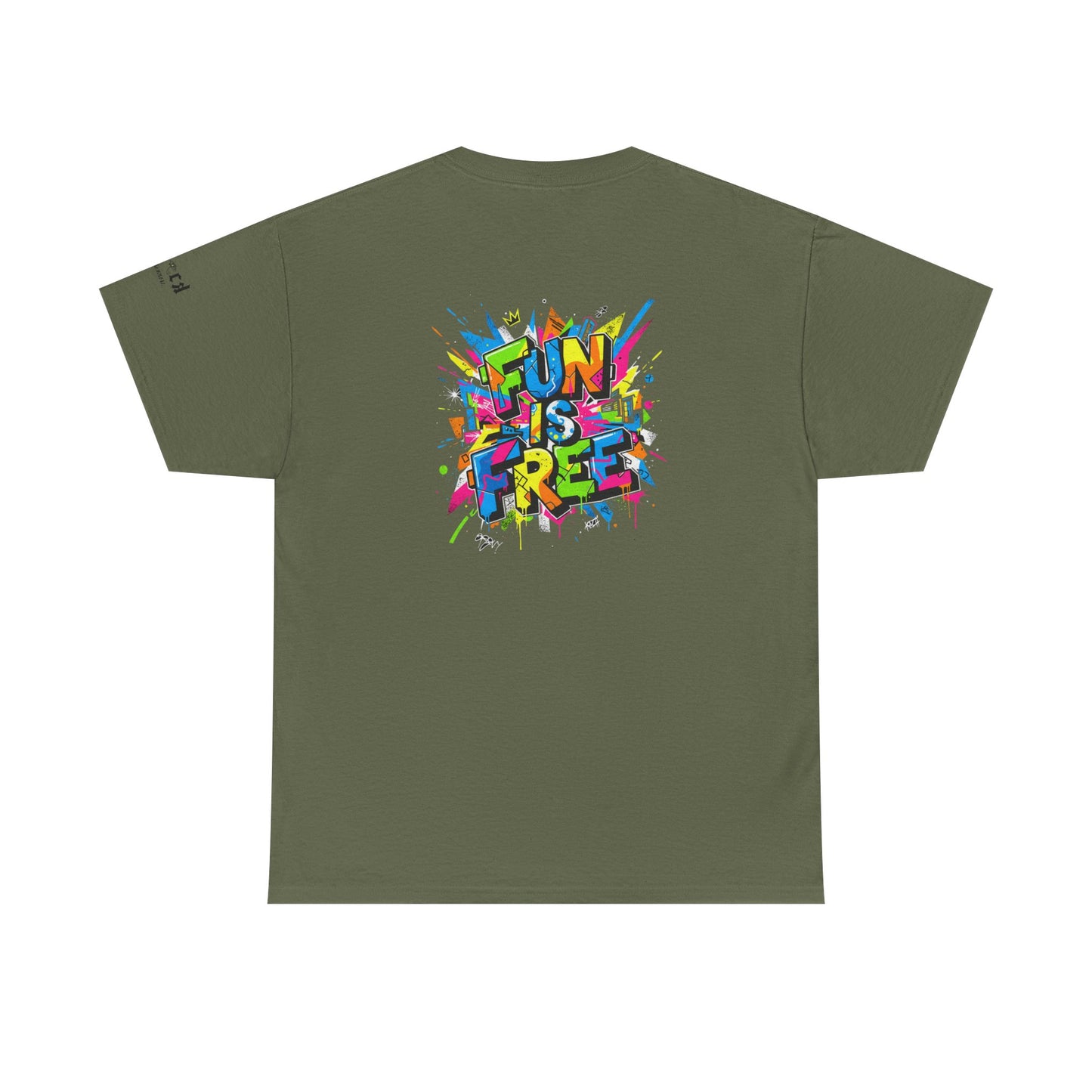 T-Shirt — "Fun Is Free" Sports Graphic Tee (Tennis & Basketball)