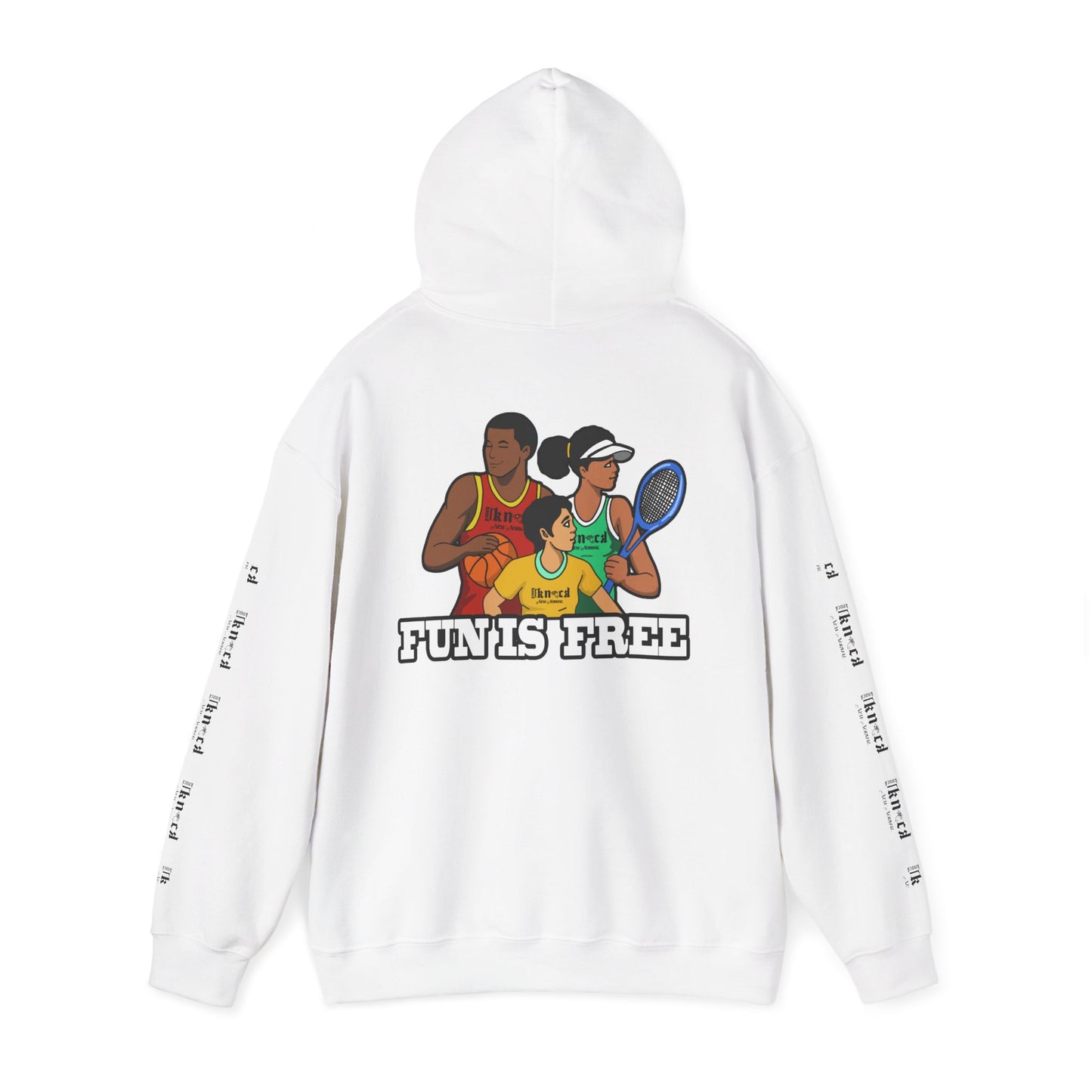 Hoodie — "Fun Is Free" Colorful Sports Graphic Pullover