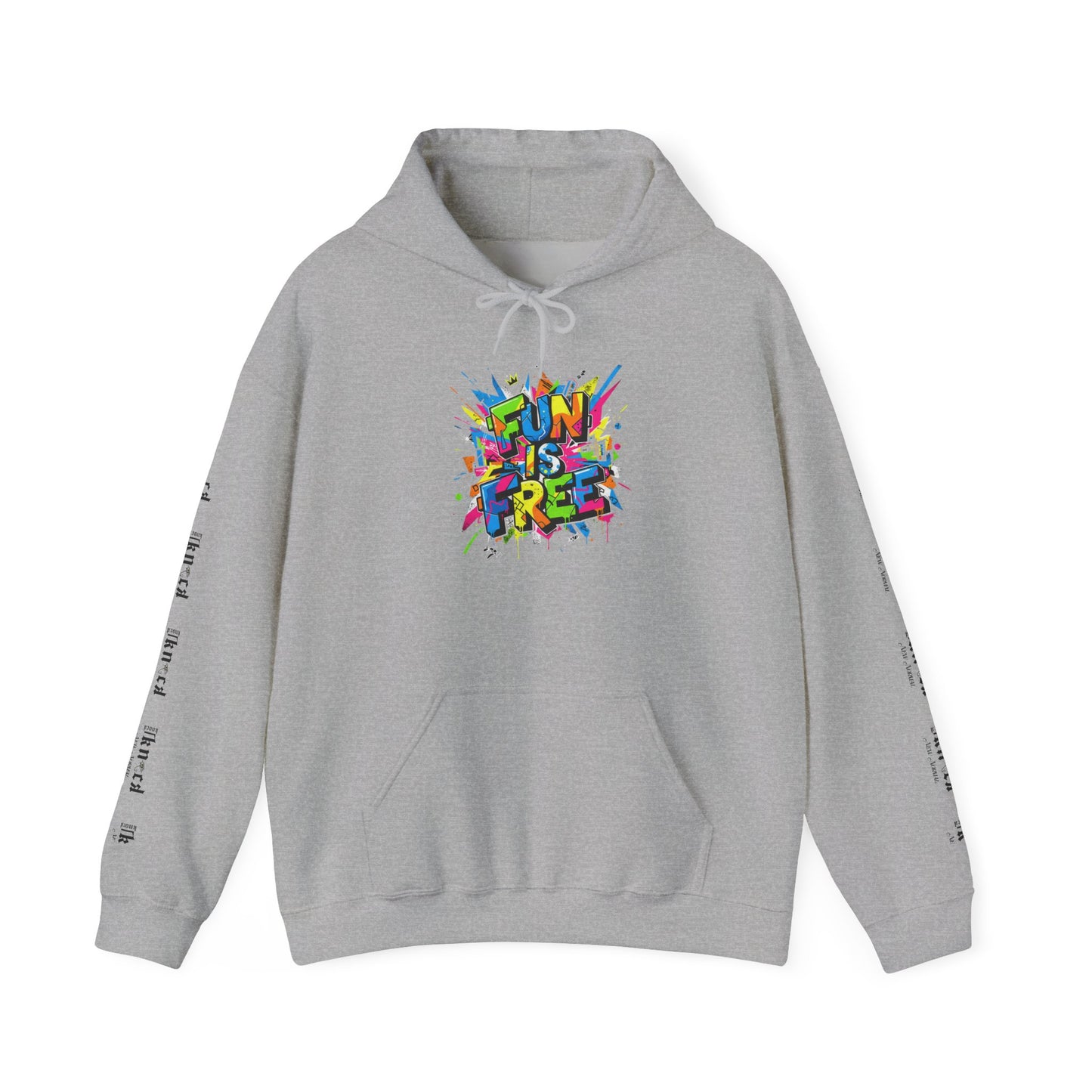 Hoodie — "Fun Is Free" Colorful Sports Graphic Pullover