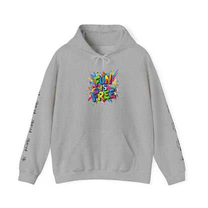 Hoodie — "Fun Is Free" Colorful Sports Graphic Pullover