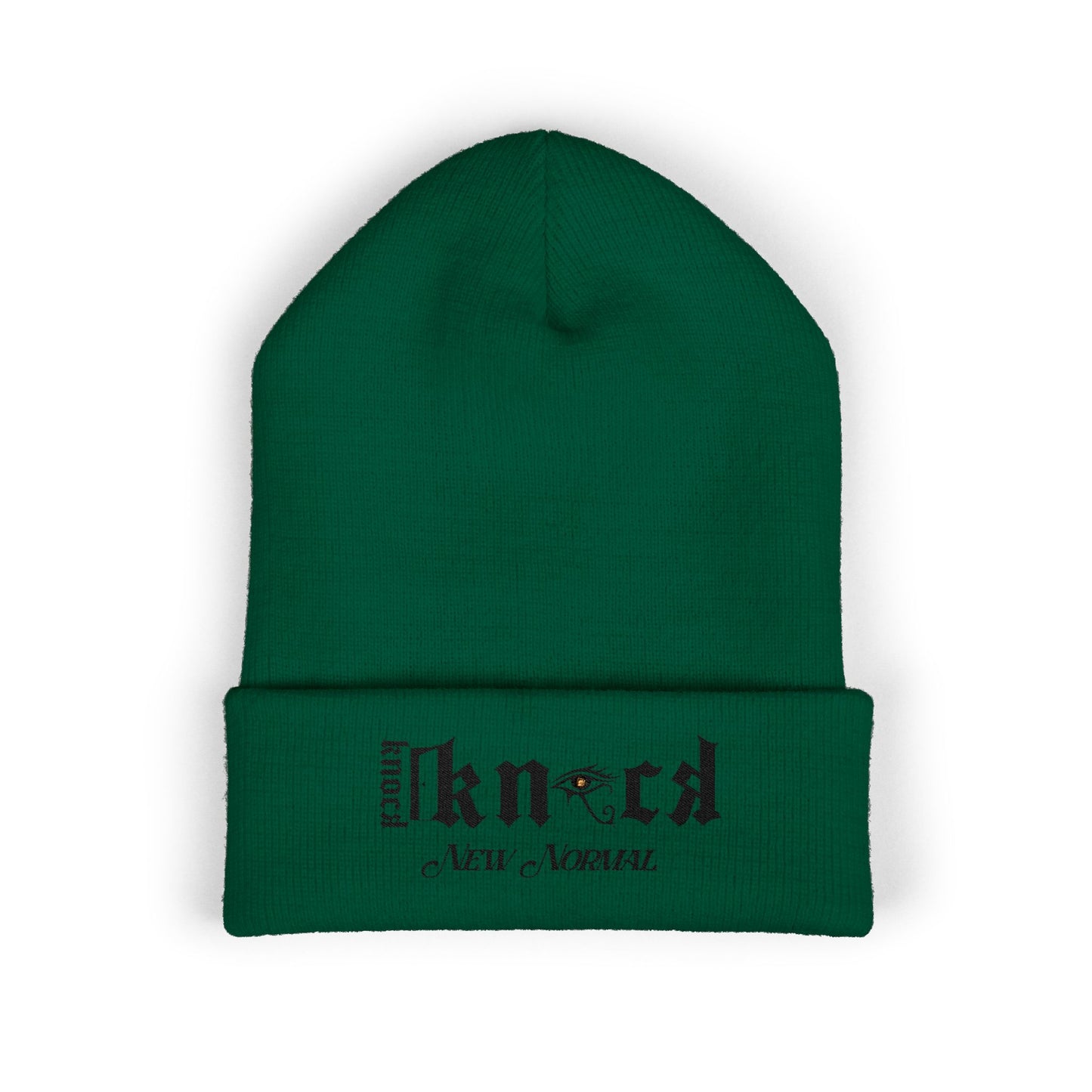 Embroidered 'Kneed New Normal' Cuffed Beanie – Gothic Streetwear Knit Hat
