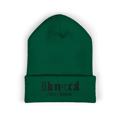 Embroidered 'Kneed New Normal' Cuffed Beanie – Gothic Streetwear Knit Hat