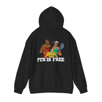 Hoodie — "Fun Is Free" Colorful Sports Graphic Pullover