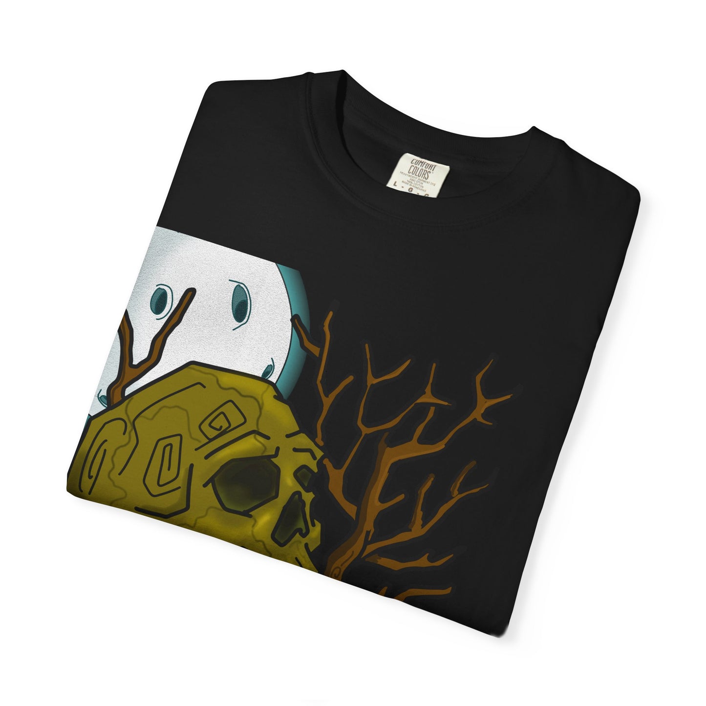 Graphic T‑Shirt — 'Knock Knock New Normal' Skull & Tree Illustration