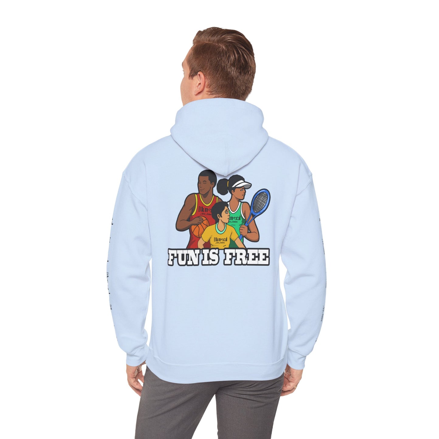 Hoodie — "Fun Is Free" Colorful Sports Graphic Pullover