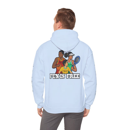 Hoodie — "Fun Is Free" Colorful Sports Graphic Pullover