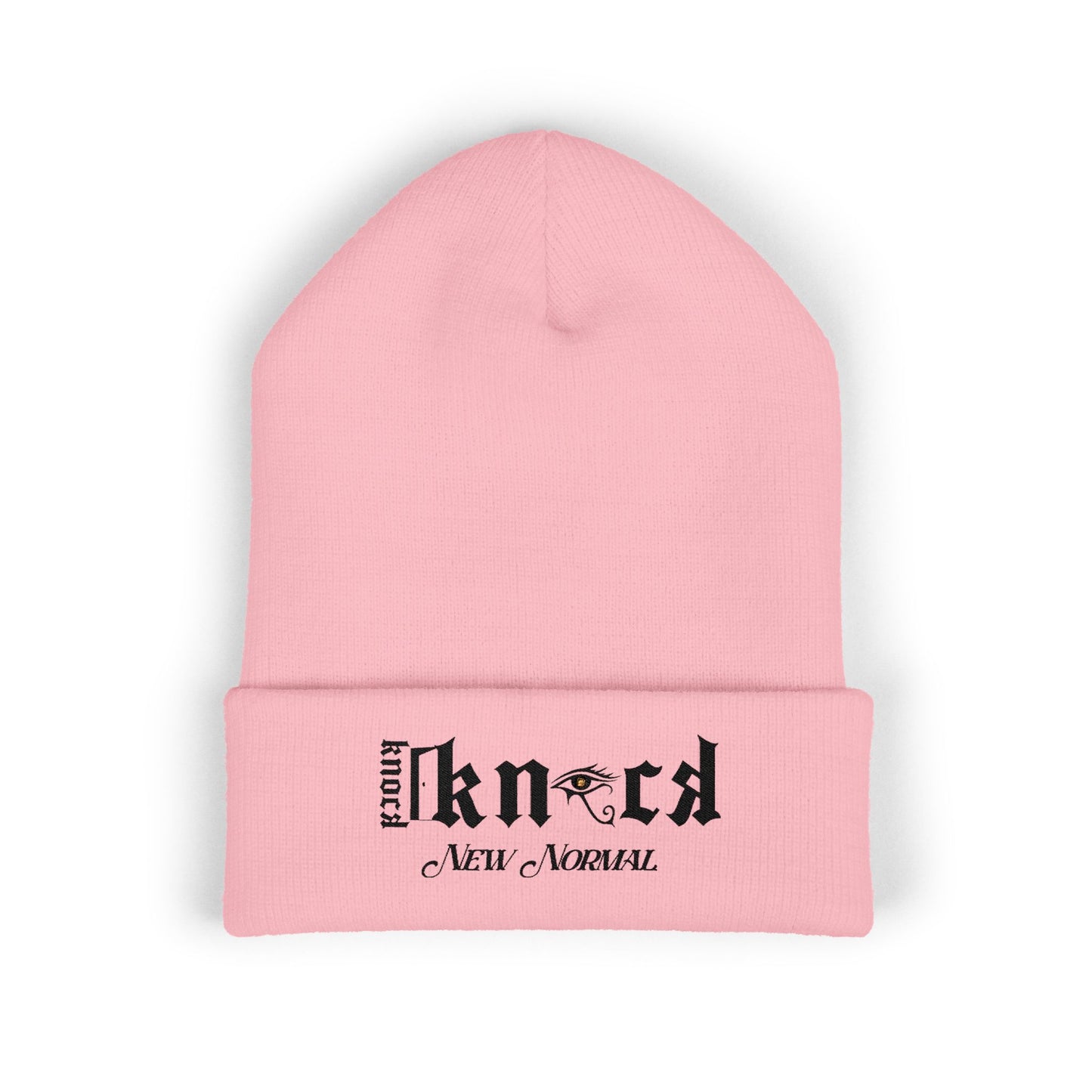 Embroidered 'Kneed New Normal' Cuffed Beanie – Gothic Streetwear Knit Hat