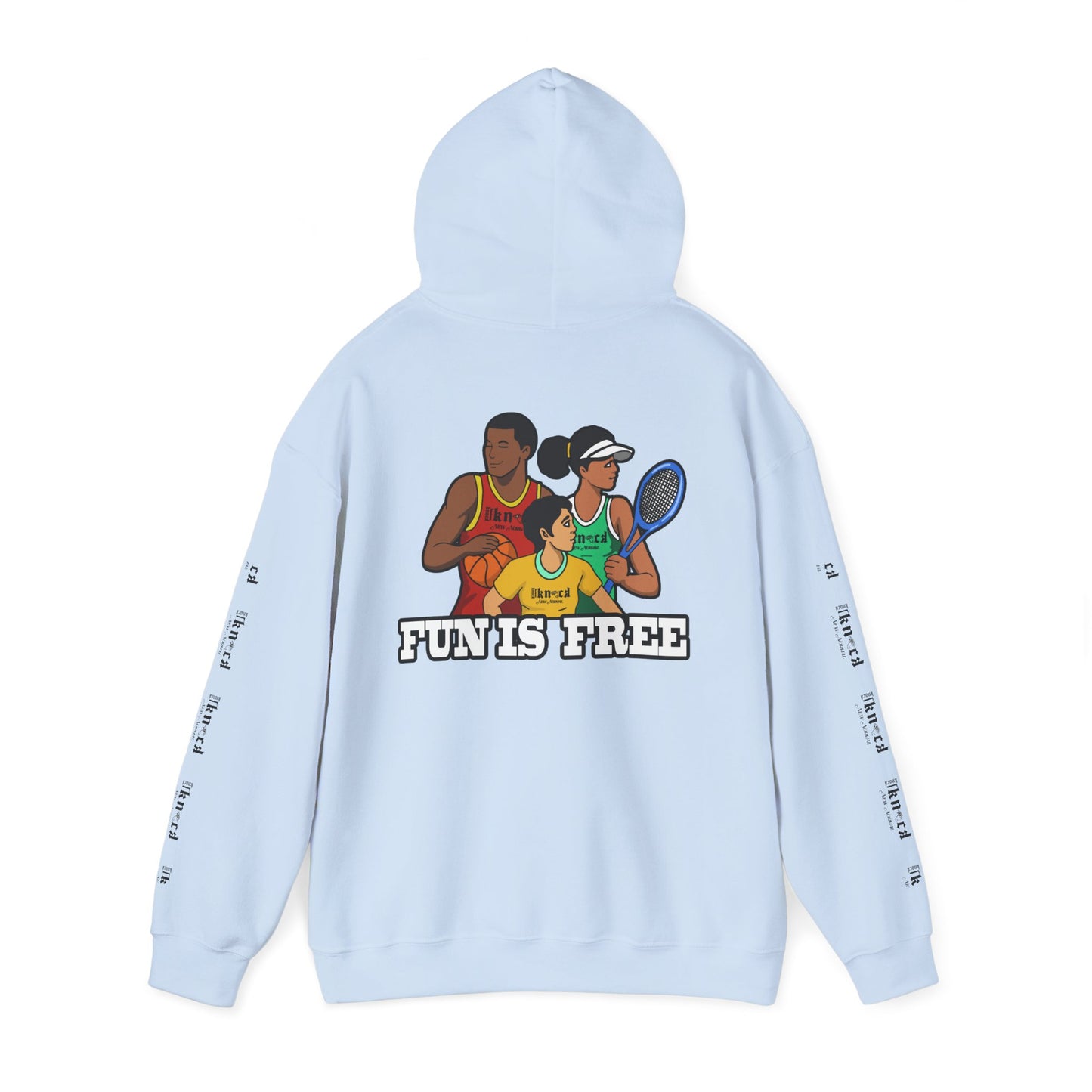 Hoodie — "Fun Is Free" Colorful Sports Graphic Pullover