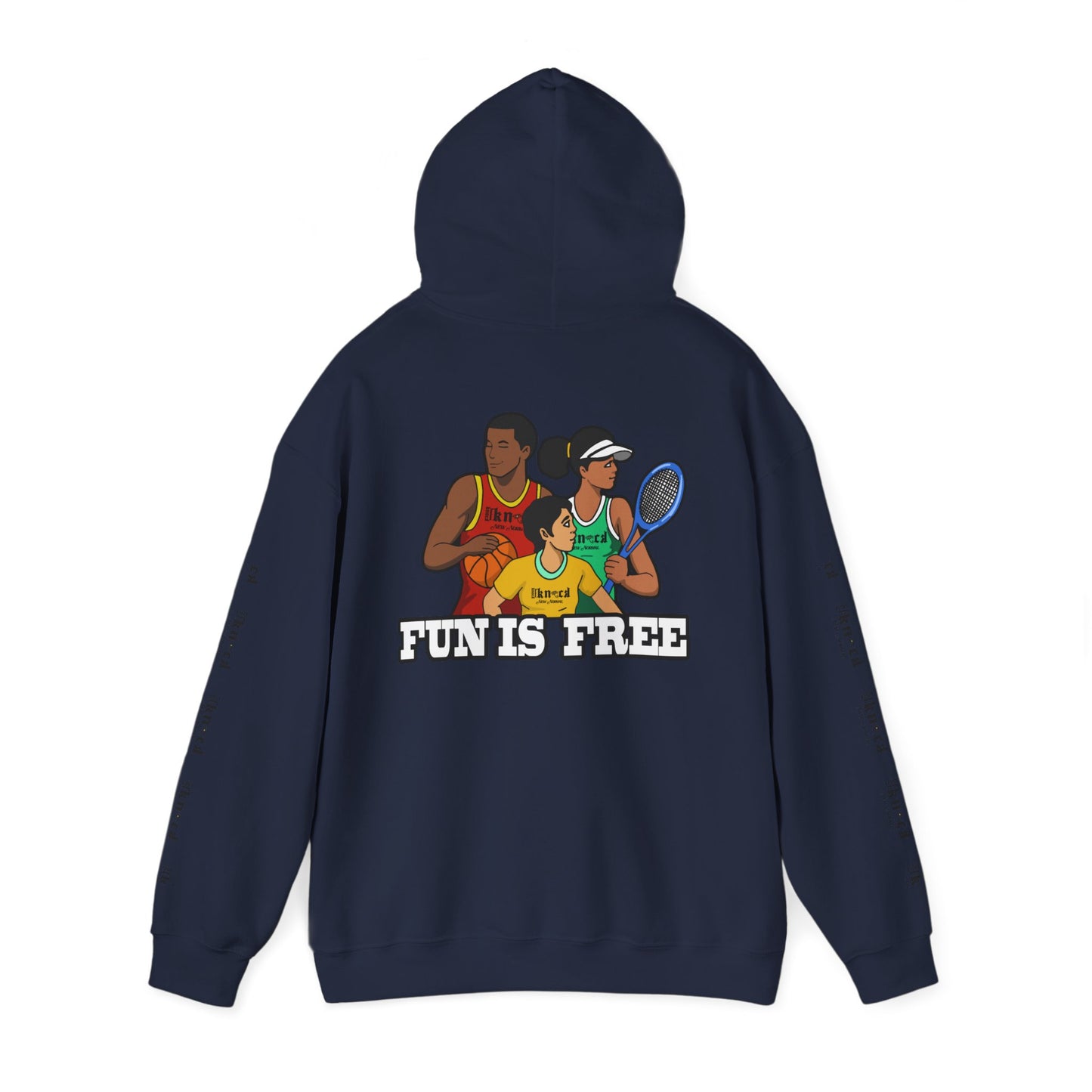 Hoodie — "Fun Is Free" Colorful Sports Graphic Pullover