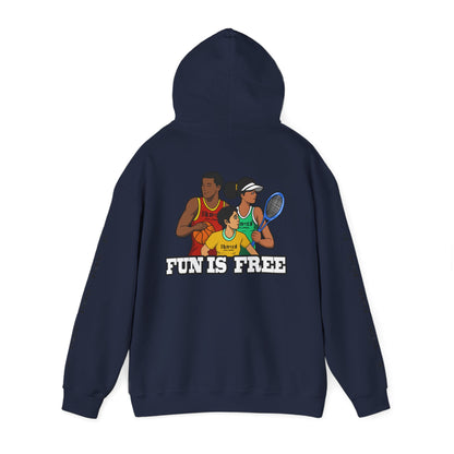 Hoodie — "Fun Is Free" Colorful Sports Graphic Pullover