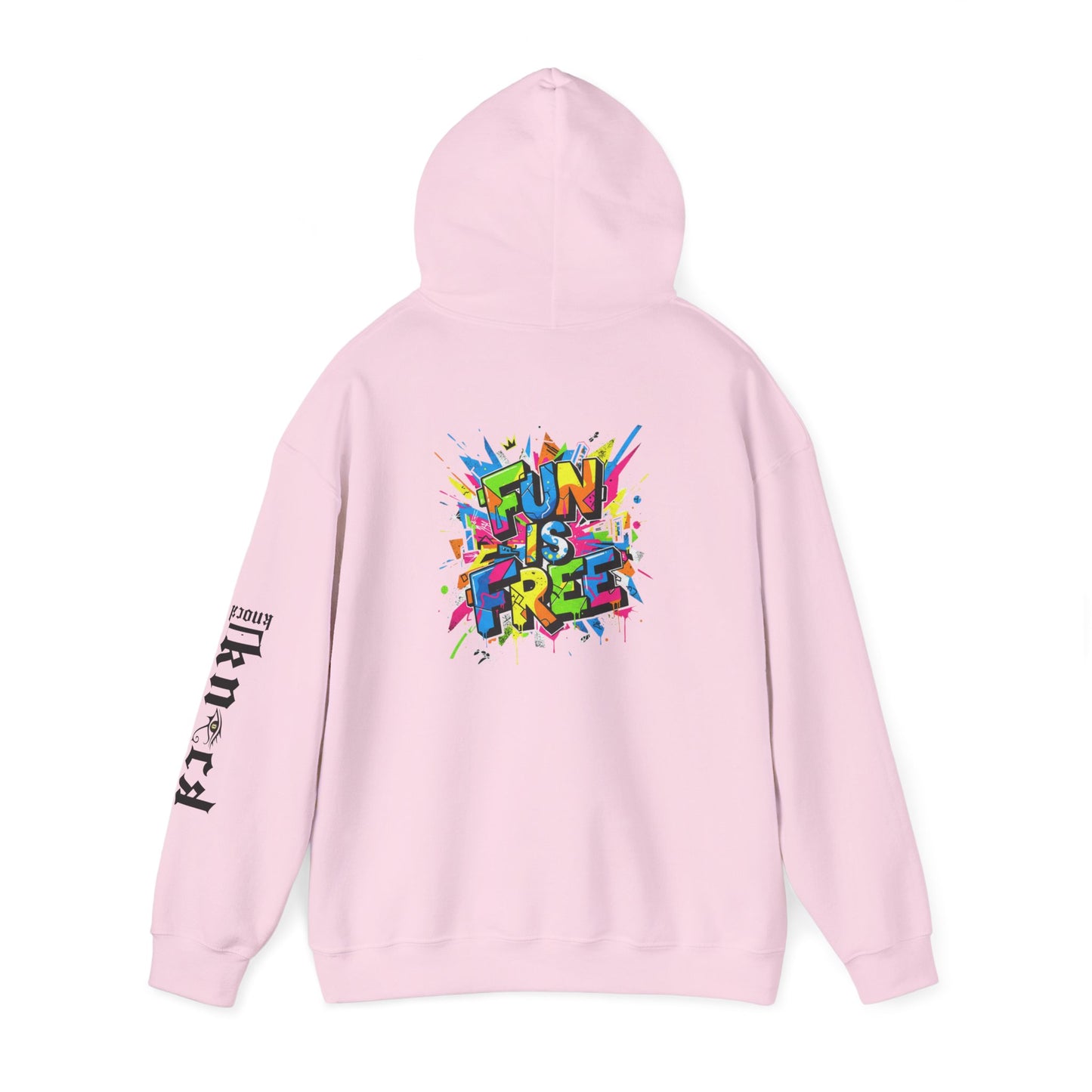 Hoodie - 'Fun Is Free' Color Splash Graphic Hoodie with 'kn?cd' Gothic Logo