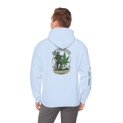 Cannabis Crewneck Hoodie — 420 Stoner Vintage Emblem Pullover