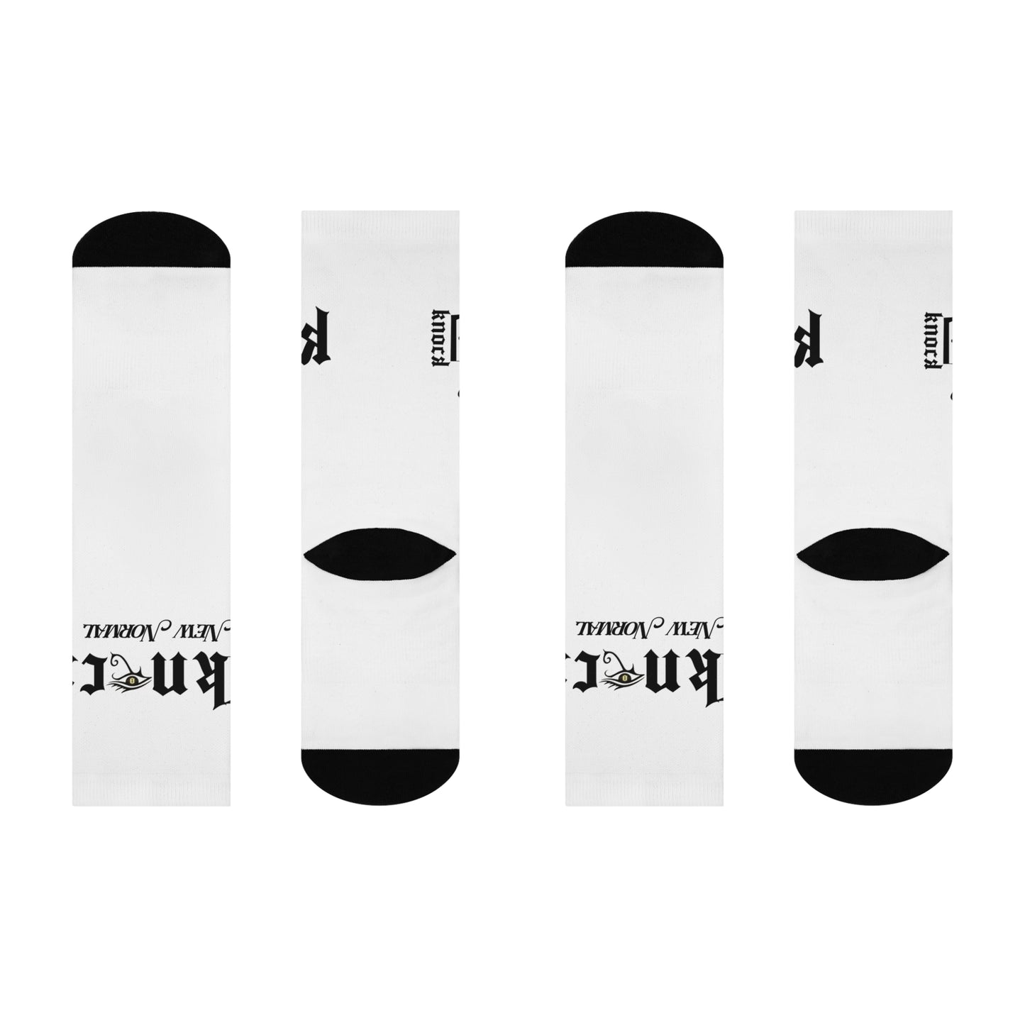 Cushioned Crew Socks — Gothic Script 'Normal' Athletic Socks