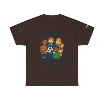 Kids Sports Team T-Shirt — 'SPORTS' Graphic with Diverse Athletes