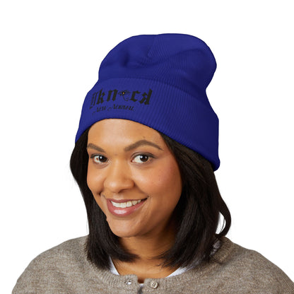 Embroidered 'Kneed New Normal' Cuffed Beanie – Gothic Streetwear Knit Hat